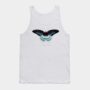 Butterfly - Blue Mormon Butterfly, Polymnestor Butterfly, Papilio Polymnestor Tank Top